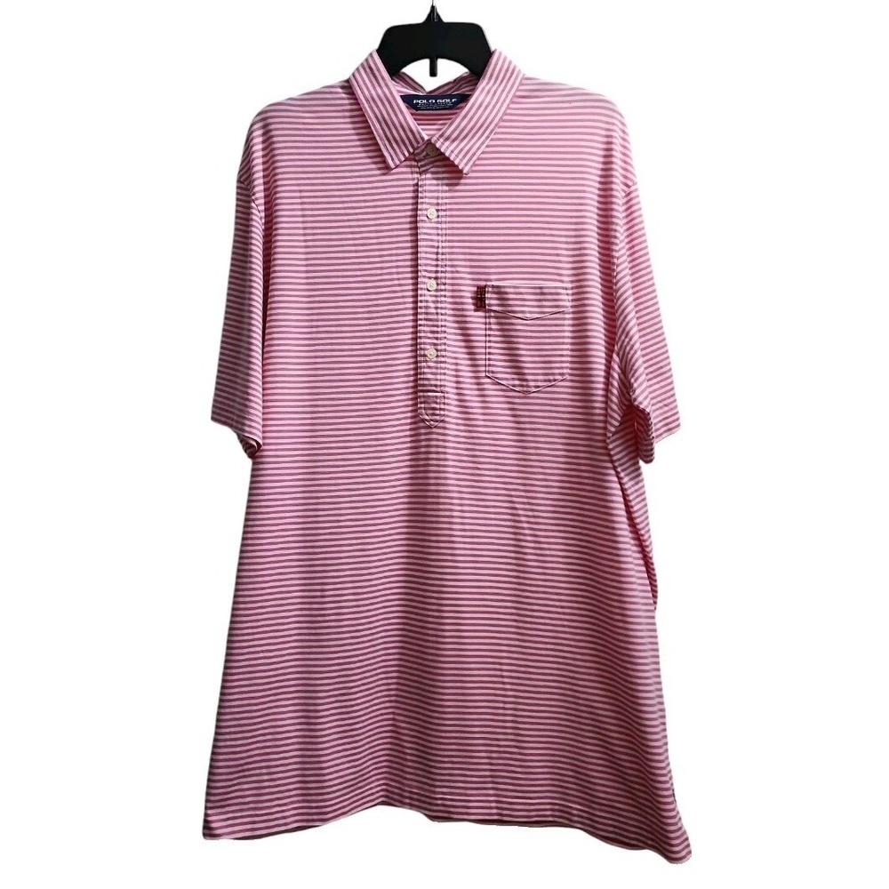 Polo Golf Ralph Lauren Mens‎ Size XL Polo Shirt Pink Striped